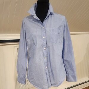 J.Crew Re-Imagined Womens Medium Blue Long Sleeve Button Down Shirt Cotton M